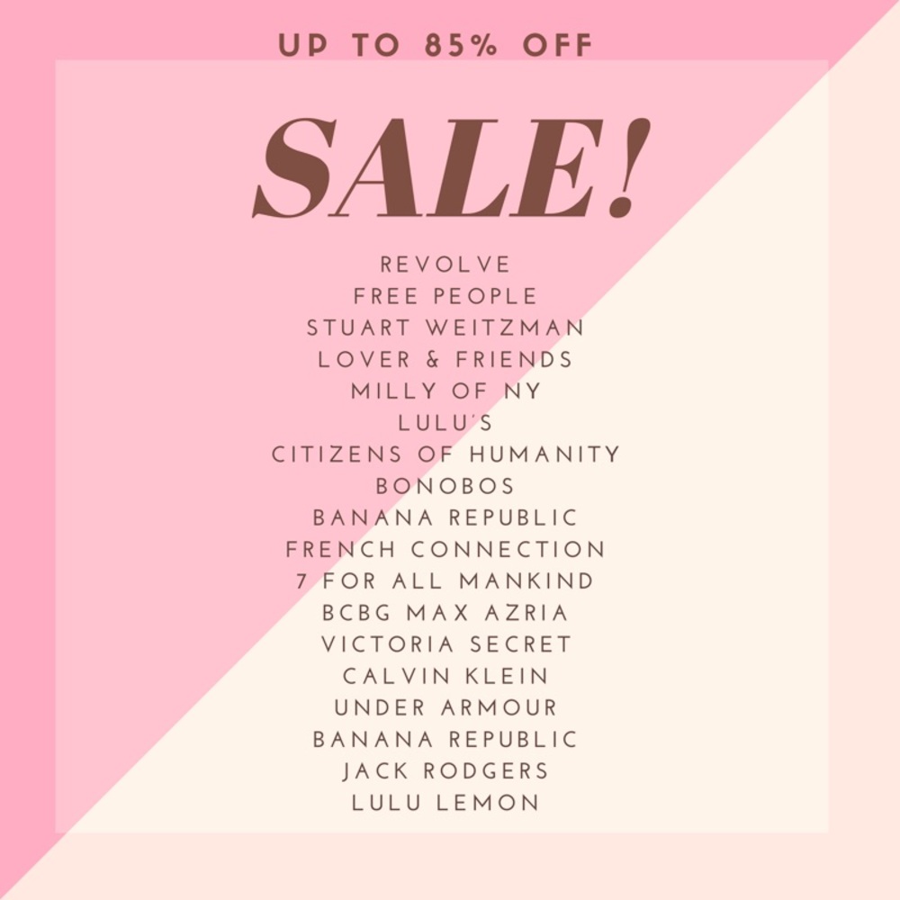 HUGE SALE! Up to 85% off MAJOR BRAND NAMES